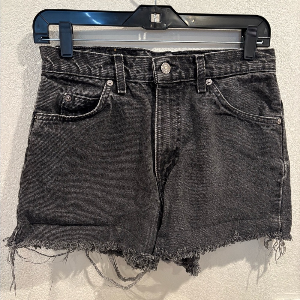 Vintage Orange Tab 1994 Levi’s 550 Faded Black Cutoff Shorts Size 29 28 Actual - Picture 2 of 16